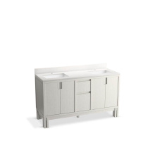 Kohler 32840-GW0 - Solive™ 60'' bathroom vanity cabinet with sinks and quartz top
