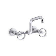 Kohler 28666-9-CP - Billet™ Two-hole wall-mount bridge kitchen sink faucet