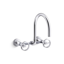 Kohler 28672-9-CP - Billet™ Two-hole wall-mount bridge kitchen sink faucet