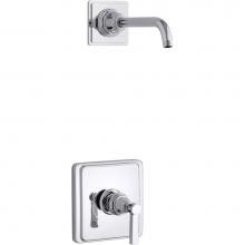 Kohler TLS13134-4A-CP - Pinstripe® Pure Rite-Temp® shower trim kit with lever handle, without showerhead