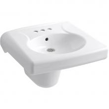 Kohler 1999-SS4-0 - Brenham™ Wall-mount or concealed carrier arm mount commercial bathroom sink with 4'' c