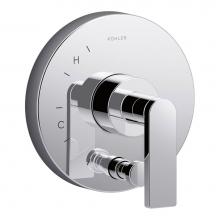 Kohler T73117-4-CP - Composed® Rite-Temp® valve trim with push-button diverter and lever handle
