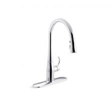 Kohler 596-CP - Simplice® Pull-down kitchen sink faucet with three-function sprayhead