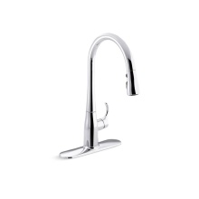Kohler 596-CP - Simplice® Pull-down kitchen sink faucet with three-function sprayhead