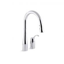 Kohler 647-CP - Simplice® Pull-down kitchen sink faucet with three-function sprayhead