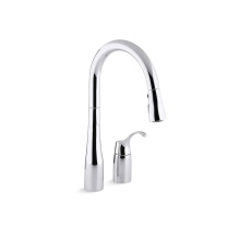 Kohler 647-CP - Simplice® Pull-down kitchen sink faucet with three-function sprayhead