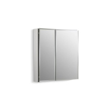 Kohler CB-CLC2526FS - 25'' W x 26'' H aluminum two-door medicine cabinet with mirrored doors, bevele