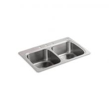 Kohler 5267-4-NA - Verse™ 33'' top-mount double-bowl kitchen sink
