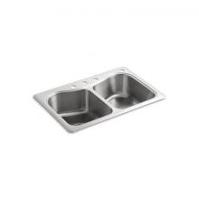 Kohler 3369-4-NA - Staccato™ 33'' top-mount double-bowl kitchen sink