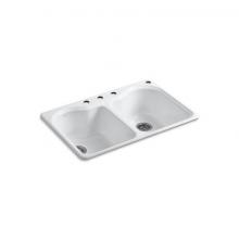 Kohler 5818-4-0 - Hartland® 33'' top-mount double-bowl kitchen sink