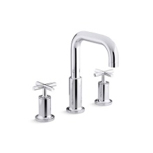 Kohler T14428-3-CP - Purist® Deck-mount bath faucet trim for high-flow valve with cross handles, valve not include