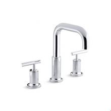Kohler T14428-4-CP - Purist® Deck-mount bath faucet trim for high-flow valve with lever handles, valve not include