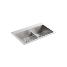 Kohler 3839-1-NA - Vault™ Smart Divide® 33'' top-/undermount double-bowl kitchen sink