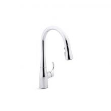 Kohler 597-CP - Simplice® Compact pull-down kitchen sink faucet with three-function sprayhead