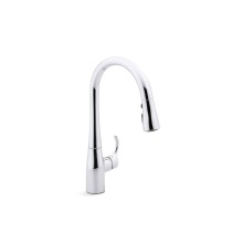 Kohler 597-CP - Simplice® Compact pull-down kitchen sink faucet with three-function sprayhead