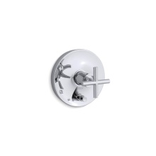 Kohler T14501-3-CP - Purist® Rite-Temp® valve trim with push-button diverter and cross handle