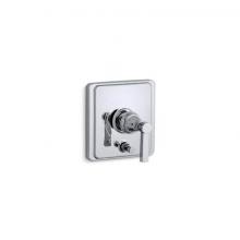 Kohler T98757-4A-CP - Pinstripe® Rite-Temp® valve trim with push-button diverter and lever handle
