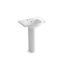 Kohler 5266-4-0 - Veer® 24'' rectangular pedestal bathroom sink
