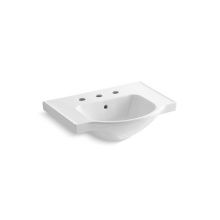 Kohler 5248-8-0 - Veer® 24'' square pedestal bathroom sink