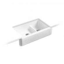 Kohler 6349-0 - Whitehaven® Hayridge® Smart Divide® 35-11/16'' undermount double-bowl far