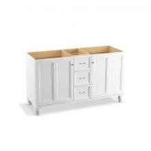 Kohler 99524-LG-1WA - Damask® 60'' bathroom vanity cabinet with furniture legs, 2 doors and 3 drawers