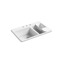 Kohler 8669-3A2-0 - Riverby® 33'' top-mount double-bowl workstation kitchen sink
