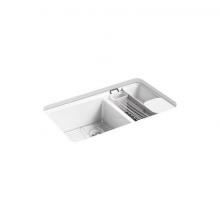 Kohler 8669-5UA3-0 - Riverby® 33'' undermount double-bowl workstation kitchen sink