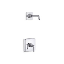 Kohler TLS13134-4A-CP - Pinstripe® Pure Rite-Temp® shower trim kit with lever handle, without showerhead