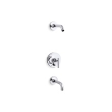 Kohler T14421-4L-CP - Purist® Rite-Temp® bath and shower trim kit with push-button diverter and lever handle,