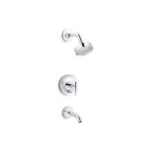 Kohler T14420-4G-CP - Purist® Rite-Temp® bath and shower trim kit with push-button diverter and lever handle,