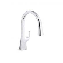 Kohler 22068-WB-CP - Graze® Touchless pull-down kitchen sink faucet with KOHLER® Konnect™ and three-functio
