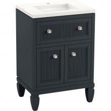 Kohler 33535-ASB-1WX - Hearthaven® 24'' bathroom vanity cabinet with sink and quartz top