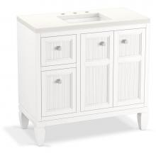 Kohler 33537-ASB-0 - Hearthaven® 36'' bathroom vanity cabinet with sink and quartz top