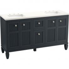Kohler 33539-ASB-1WX - Hearthaven® 60'' bathroom vanity cabinet with sinks and quartz top