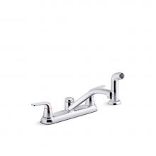 Kohler 30616-CP - Jolt® Two-handle kitchen sink faucet with side sprayer