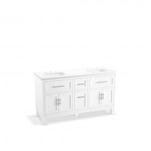 Kohler 31246-ASB-0 - Quo® 60'' bathroom vanity cabinet with sinks and quartz top