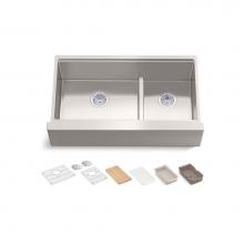 Kohler 33658-PC-NA - Strive® 35-1/2'' undermount double-bowl farmhouse workstation kitchen sink