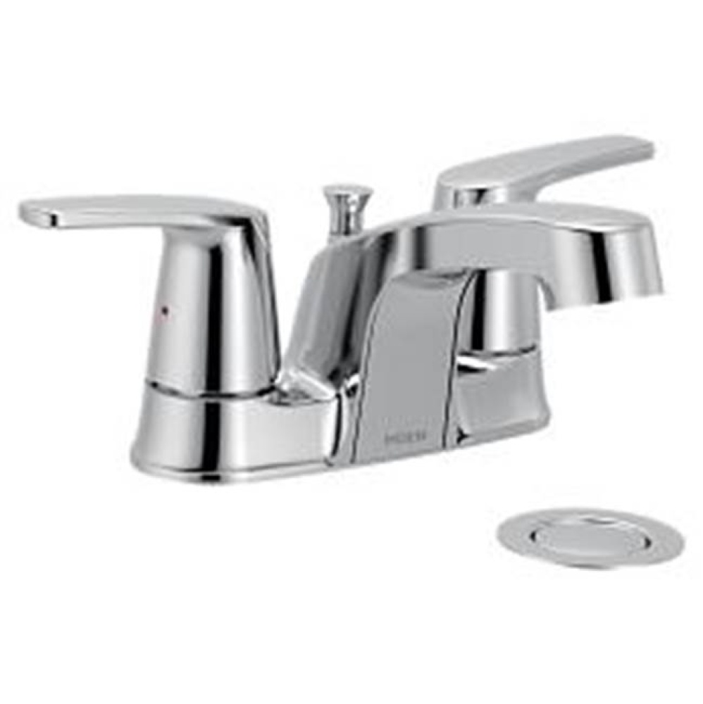 Chrome two-handle bathroom faucet