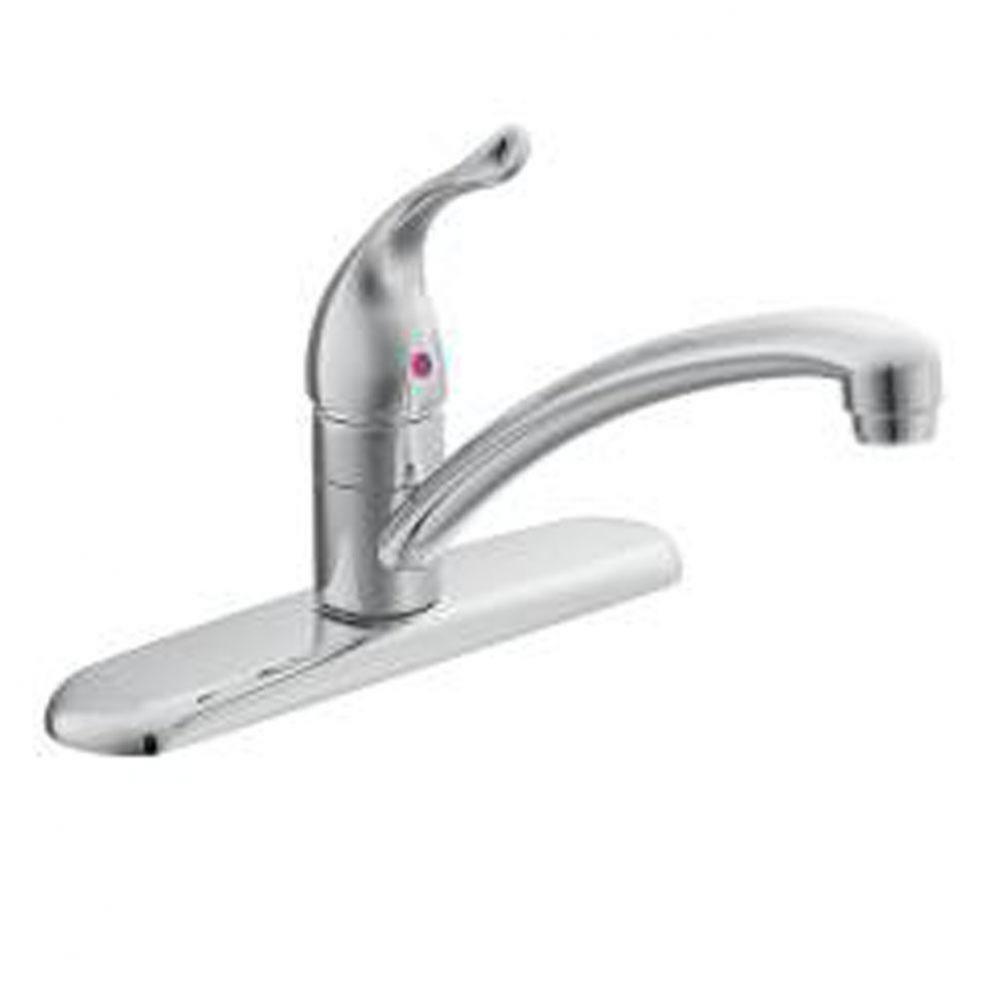 Chrome one-handle kitchen faucet