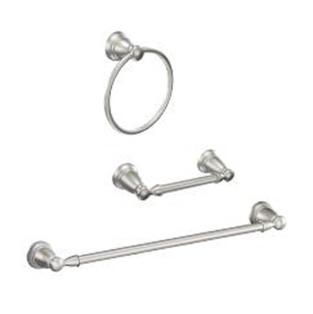 Brushed Nickel Pivoting Paper Holder Towel Bar/Towel Ring