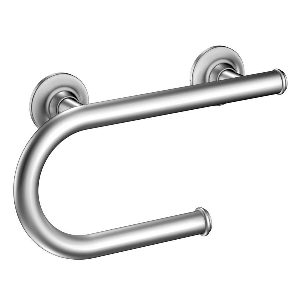 Chrome 8'' Grab Bar With Paper Holder