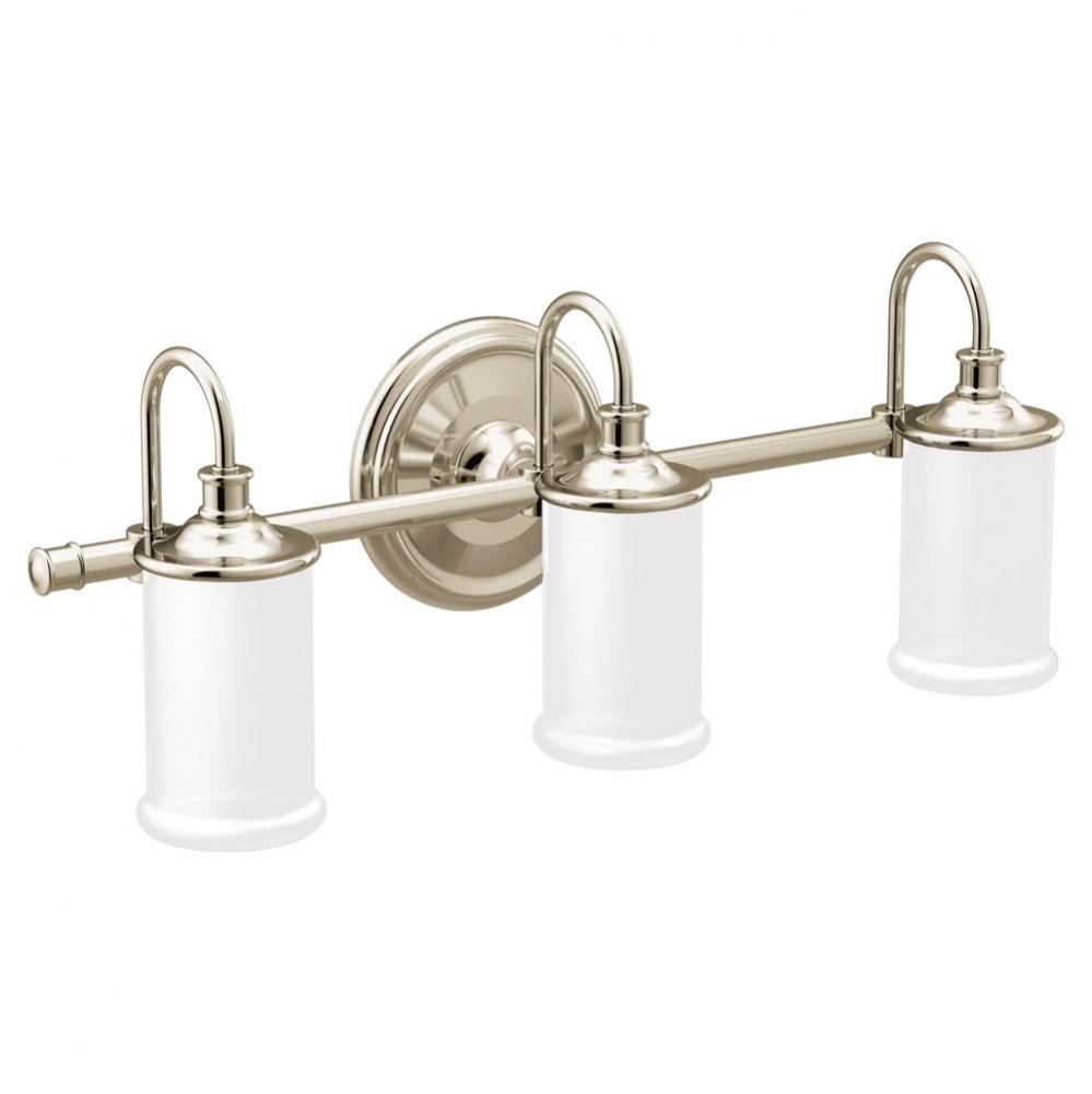 Polished Nickel Three Globe Bath Light