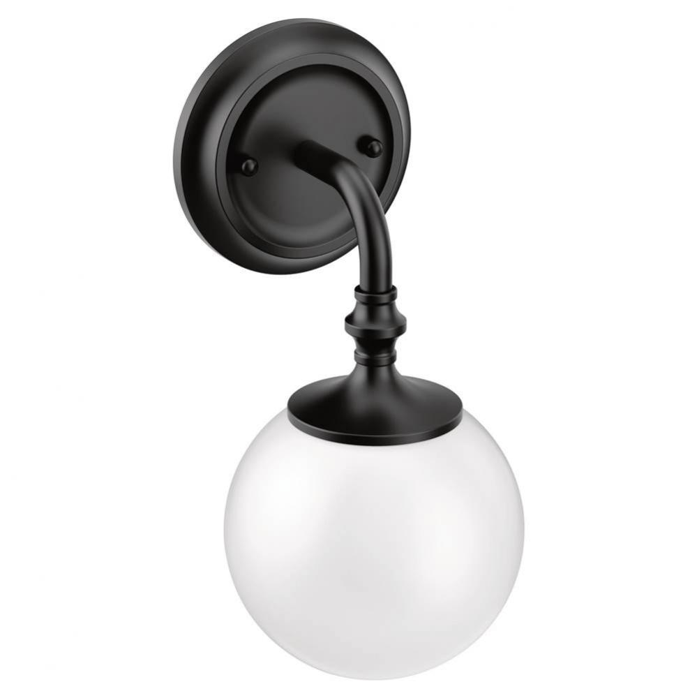 Matte Black One Globe Bath Light