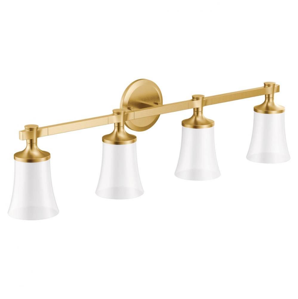 Brushed Gold Four Globe Bath Light