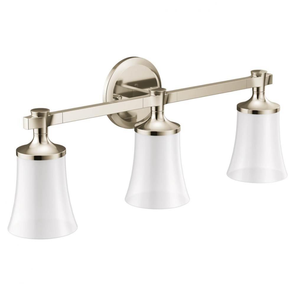 Polished Nickel Three Globe Bath Light