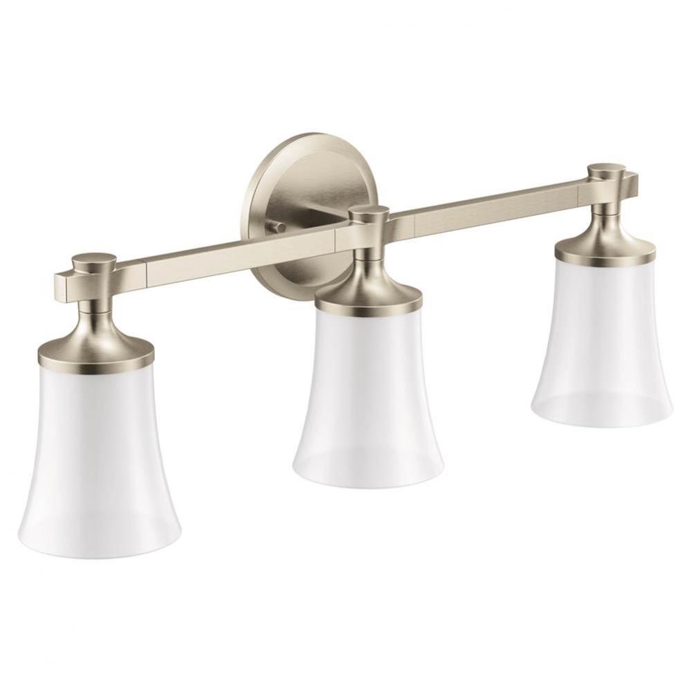 Brushed Nickel Three Globe Bath Light