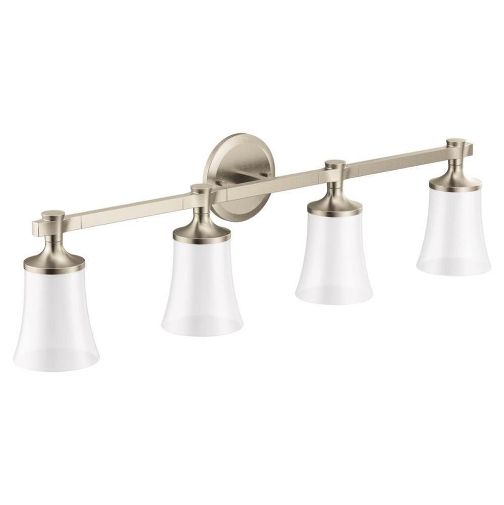 Brushed Nickel Four Globe Bath Light