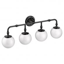 Moen YB0564BL - Matte Black Four Globe Bath Light