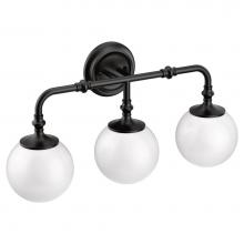 Moen YB0563BL - Matte Black Three Globe Bath Light