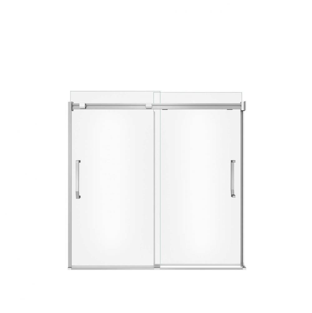 Inverto 56-59 x 55 ½-59 Inch 8mm Bypass Tub Door for Alcove Installation with Clear glass in